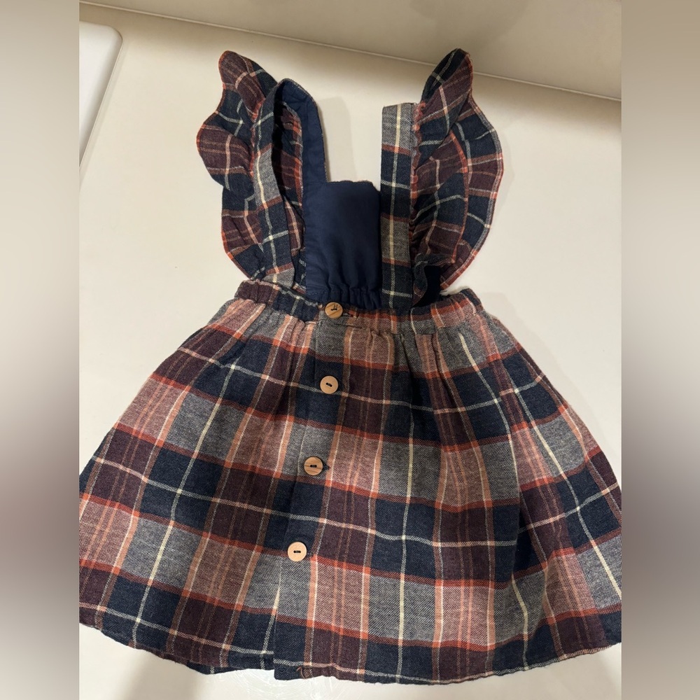 Zara plaid pinafore dress 2-3 years - Picture 5 of 5